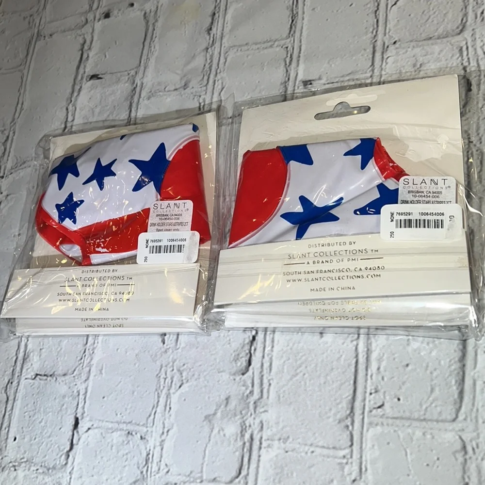 🆕Slant Collections Stars & Stripes Drink Floaties (4)